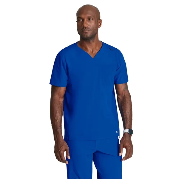 Barco One Men's 2 Pocket Ribbed V-neck Top... from ASI 86018 Scrub Authority / Uniform Stores