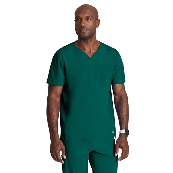 Barco One Men's 2 Pocket Ribbed V-neck Top... from ASI 86018 Scrub Authority / Uniform Stores
