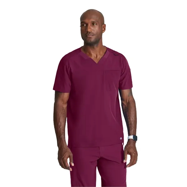 Barco One Men's 2 Pocket Ribbed V-neck Top... from ASI 86018 Scrub Authority / Uniform Stores