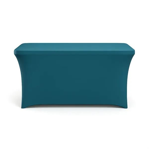 Full-color stretch table cover with reinforced foot pockets and double-hem finish.... from ASI 94105 Visual Textile Resource