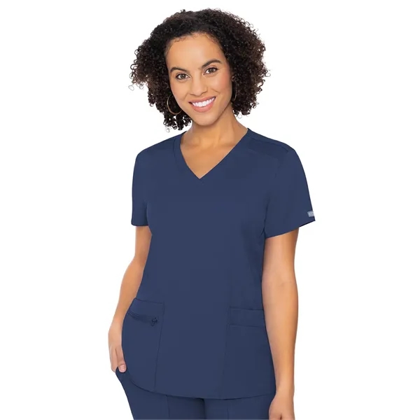 Med Couture Touch Women's V-Neck Knit Back Top... from ASI 86018 Scrub Authority / Uniform Stores