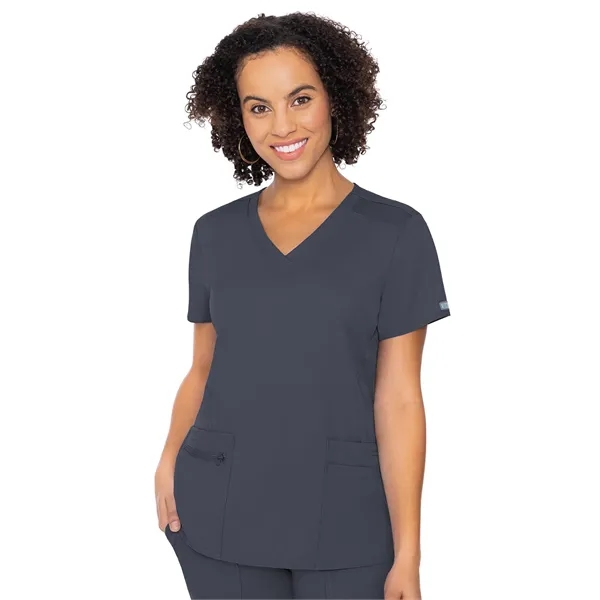 Med Couture Touch Women's V-Neck Knit Back Top... from ASI 86018 Scrub Authority / Uniform Stores