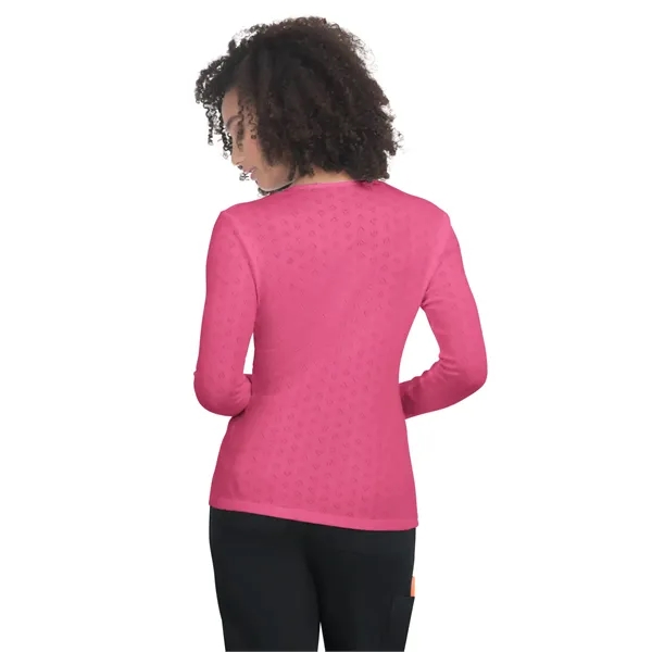 koi - Essentials - Women's Heart Pointelle Long-Sleeve Ro...... from ASI 86018 Scrub Authority / Uniform Stores