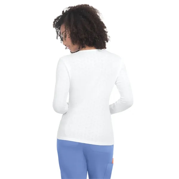koi - Essentials - Women's Heart Pointelle Long-Sleeve Ro...... from ASI 86018 Scrub Authority / Uniform Stores