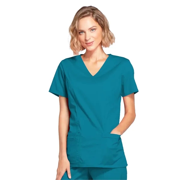 Workwear Premium Core Stretch Mock Wrap Top... from ASI 86018 Scrub Authority / Uniform Stores