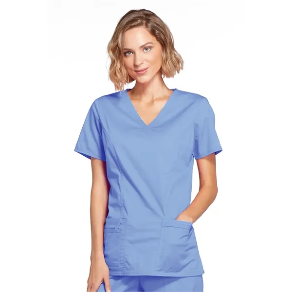Workwear Premium Core Stretch Mock Wrap Top... from ASI 86018 Scrub Authority / Uniform Stores
