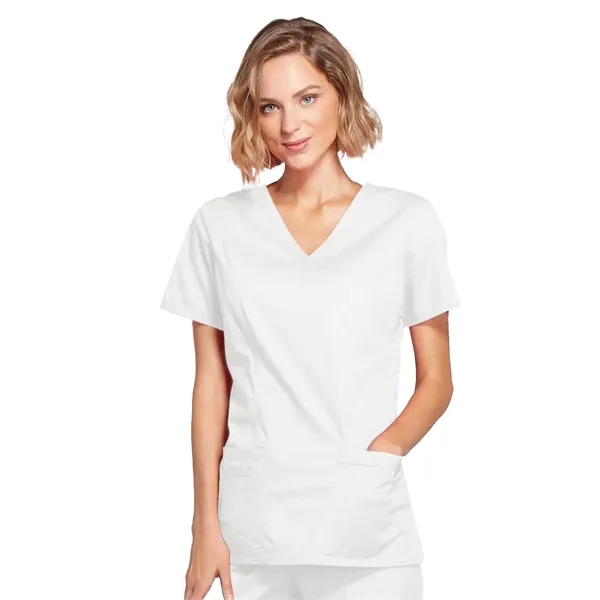 Workwear Premium Core Stretch Mock Wrap Top... from ASI 86018 Scrub Authority / Uniform Stores