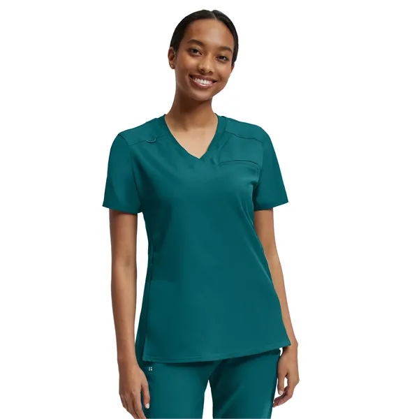 White Cross - VIBE - Women's Knit Collar V-Neck Scrub Top... from ASI 86018 Scrub Authority