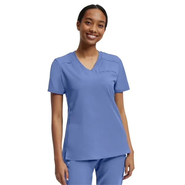 White Cross - VIBE - Women's Knit Collar V-Neck Scrub Top... from ASI 86018 Scrub Authority