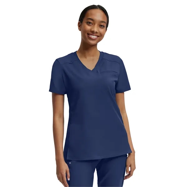 White Cross - VIBE - Women's Knit Collar V-Neck Scrub Top... from ASI 86018 Scrub Authority