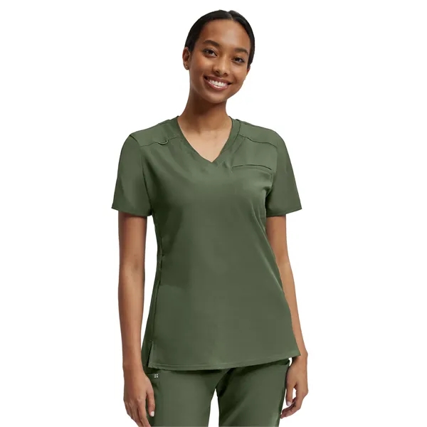 White Cross - VIBE - Women's Knit Collar V-Neck Scrub Top... from ASI 86018 Scrub Authority