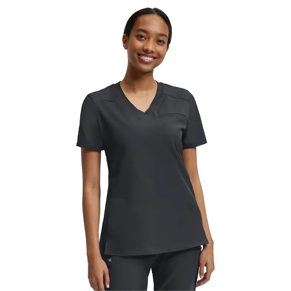 White Cross - VIBE - Women's Knit Collar V-Neck Scrub Top... from ASI 86018 Scrub Authority