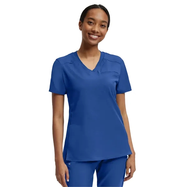 White Cross - VIBE - Women's Knit Collar V-Neck Scrub Top... from ASI 86018 Scrub Authority