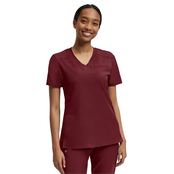 White Cross - VIBE - Women's Knit Collar V-Neck Scrub Top... from ASI 86018 Scrub Authority