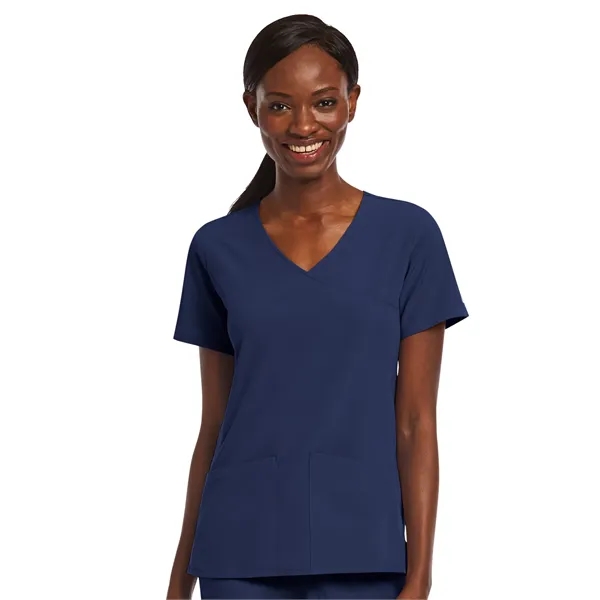 Maevn Matrix Impulse Women's Knit Panel Mock Wrap Top... from ASI 86018 Scrub Authority / Uniform Stores
