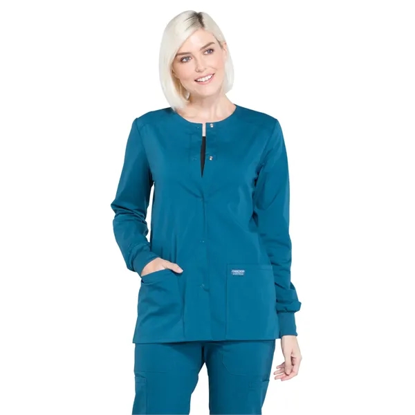 Cherokee WW Professionals Women's Snap Front Warm-up Jacket... from ASI 86018 Scrub Authority / Uniform Stores