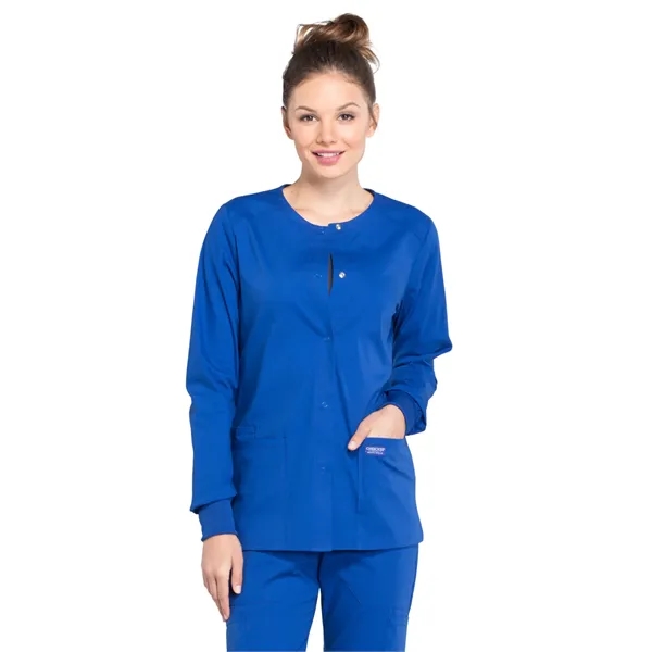 Cherokee WW Professionals Women's Snap Front Warm-up Jacket... from ASI 86018 Scrub Authority / Uniform Stores