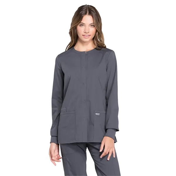 Cherokee WW Professionals Women's Snap Front Warm-up Jacket... from ASI 86018 Scrub Authority / Uniform Stores
