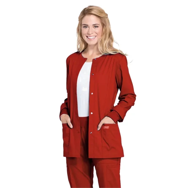 Cherokee WW Professionals Women's Snap Front Warm-up Jacket... from ASI 86018 Scrub Authority / Uniform Stores
