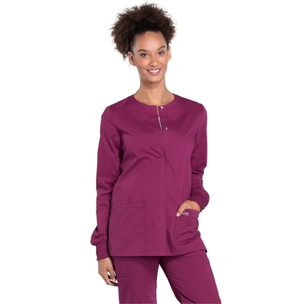 Cherokee WW Professionals Women's Snap Front Warm-up Jacket... from ASI 86018 Scrub Authority / Uniform Stores