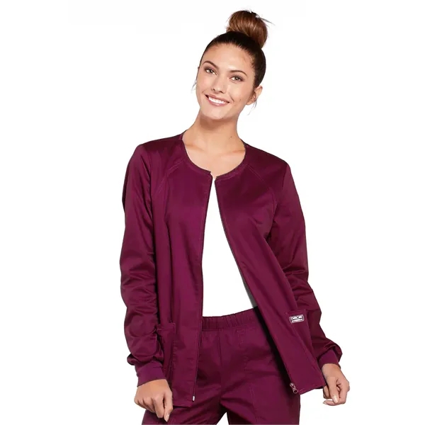 Cherokee Workwear Core Stretch Women's Zip-Up Warm-Up Jacket... from ASI 86018 Scrub Authority / Uniform Stores