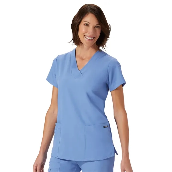 V-Neck Zipper Pocket Top... from ASI 86018 Scrub Authority / Uniform Stores