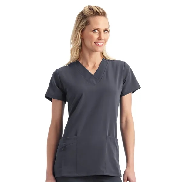 V-Neck Zipper Pocket Top... from ASI 86018 Scrub Authority / Uniform Stores
