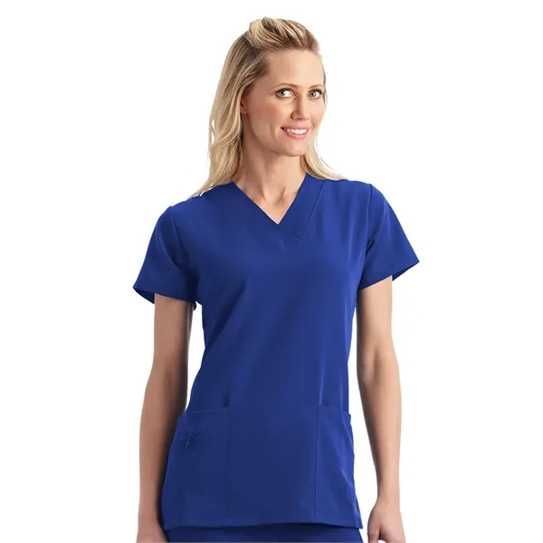 V-Neck Zipper Pocket Top... from ASI 86018 Scrub Authority / Uniform Stores