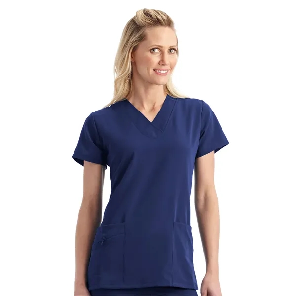 V-Neck Zipper Pocket Top... from ASI 86018 Scrub Authority / Uniform Stores
