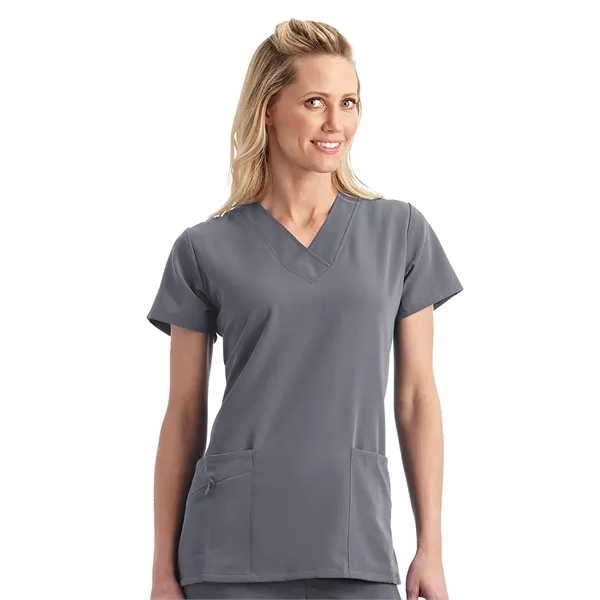 V-Neck Zipper Pocket Top... from ASI 86018 Scrub Authority / Uniform Stores
