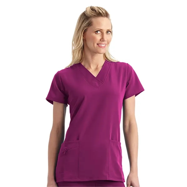 V-Neck Zipper Pocket Top... from ASI 86018 Scrub Authority / Uniform Stores