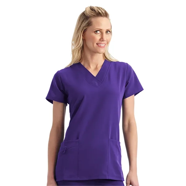 V-Neck Zipper Pocket Top... from ASI 86018 Scrub Authority / Uniform Stores