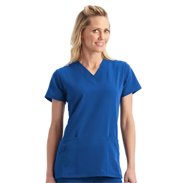 V-Neck Zipper Pocket Top... from ASI 86018 Scrub Authority / Uniform Stores