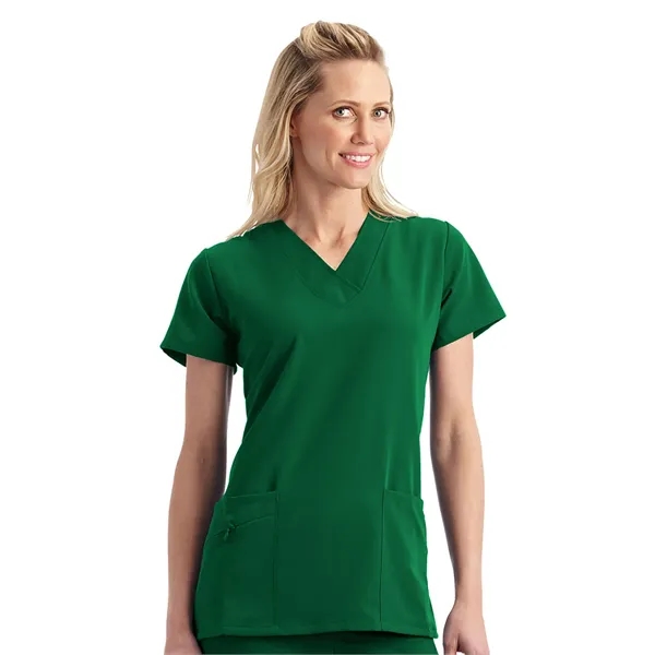 V-Neck Zipper Pocket Top... from ASI 86018 Scrub Authority / Uniform Stores
