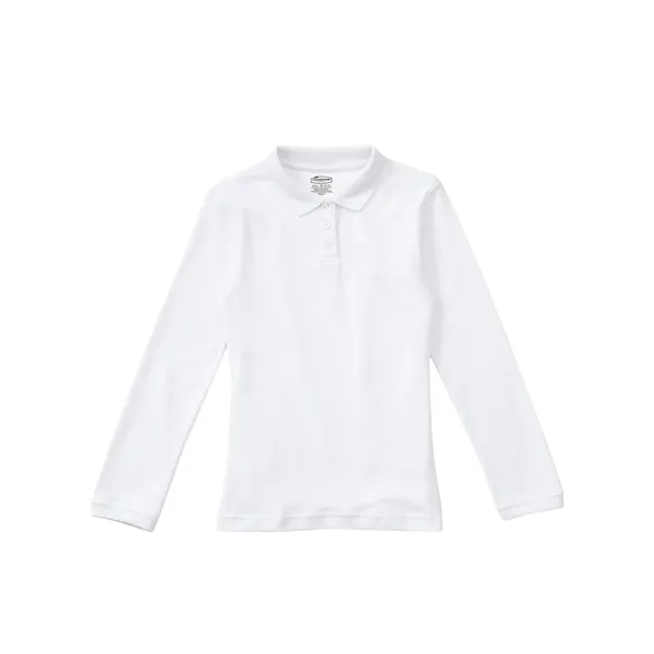 Classroom Uniforms Girls Long Sleeve Fitted Interlock Polo... from ASI 86018 Scrub Authority / Uniform Stores