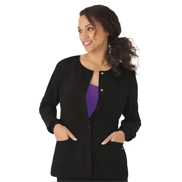 Round Neckline Snap Jacket... from ASI 86018 Scrub Authority / Uniform Stores