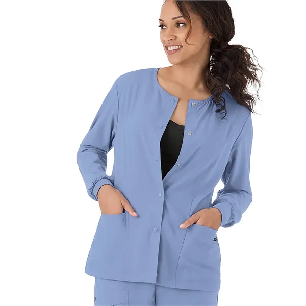 Round Neckline Snap Jacket... from ASI 86018 Scrub Authority / Uniform Stores