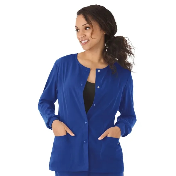 Round Neckline Snap Jacket... from ASI 86018 Scrub Authority / Uniform Stores