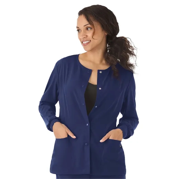 Round Neckline Snap Jacket... from ASI 86018 Scrub Authority / Uniform Stores