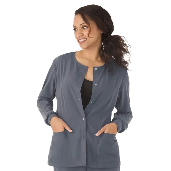 Round Neckline Snap Jacket... from ASI 86018 Scrub Authority / Uniform Stores