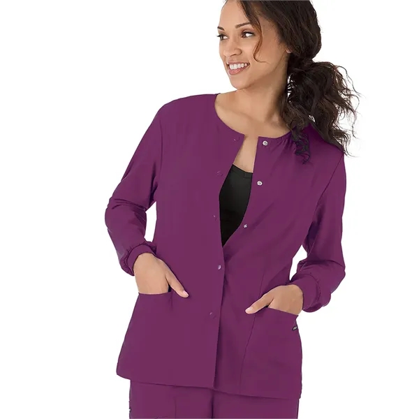 Round Neckline Snap Jacket... from ASI 86018 Scrub Authority / Uniform Stores