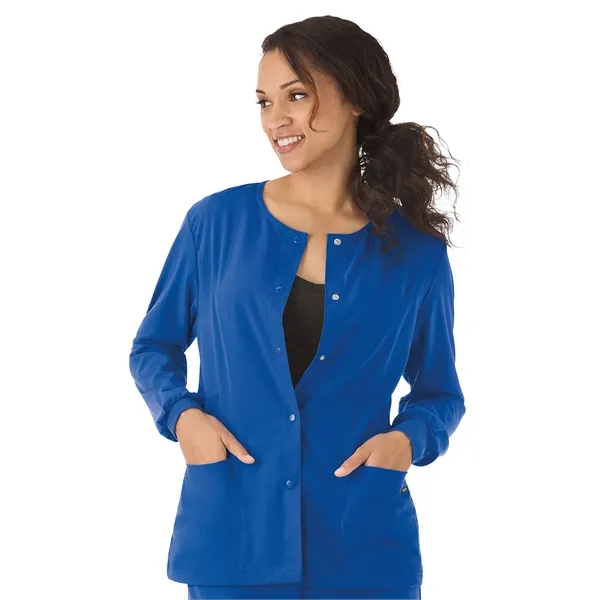 Round Neckline Snap Jacket... from ASI 86018 Scrub Authority / Uniform Stores
