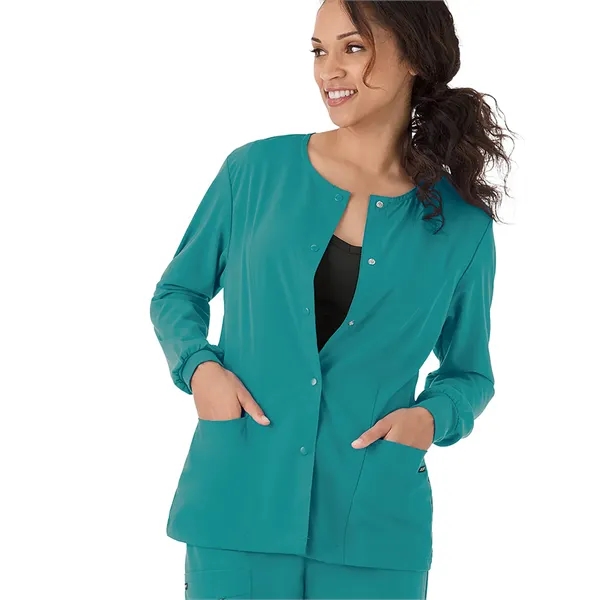 Round Neckline Snap Jacket... from ASI 86018 Scrub Authority / Uniform Stores