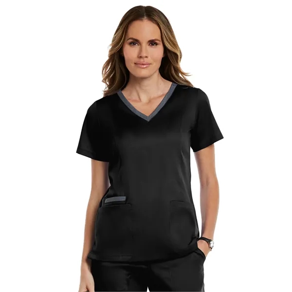 Maevn Matrix Women's Contrast Double V-Neck Top... from ASI 86018 Scrub Authority / Uniform Stores