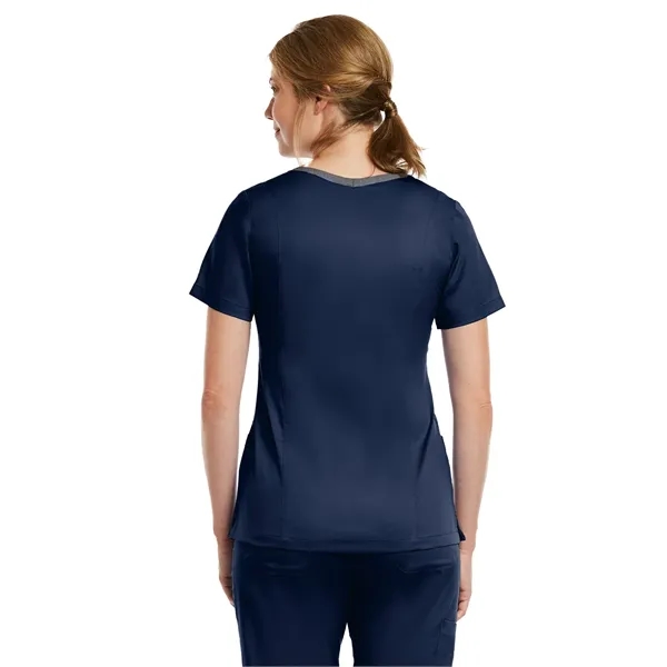 Maevn Matrix Women's Contrast Double V-Neck Top... from ASI 86018 Scrub Authority / Uniform Stores