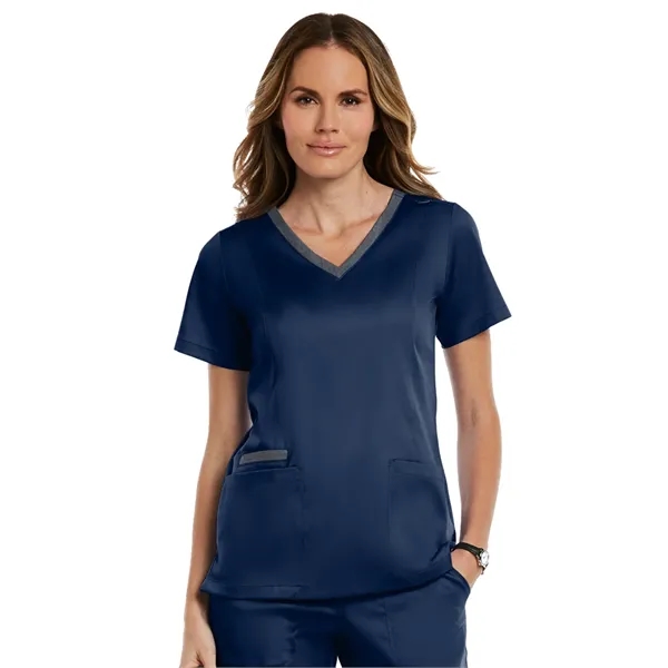 Maevn Matrix Women's Contrast Double V-Neck Top... from ASI 86018 Scrub Authority / Uniform Stores