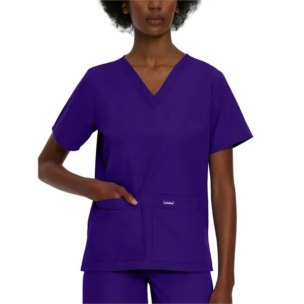 Landau Essentials V-Neck Tunic... from ASI 86018 Scrub Authority / Uniform Stores
