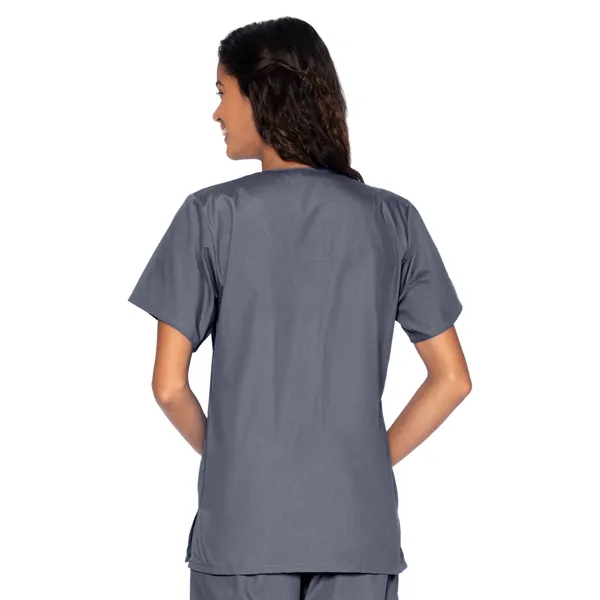 Landau Essentials Snap Front V-Neck Tunic... from ASI 86018 Scrub Authority / Uniform Stores
