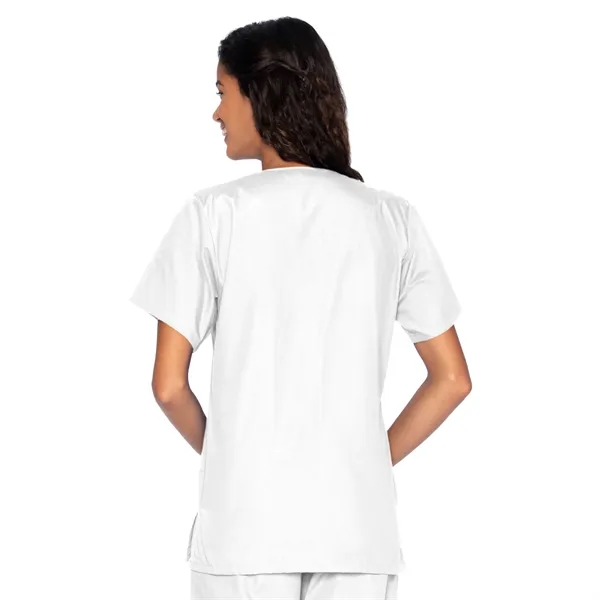 Landau Essentials Snap Front V-Neck Tunic... from ASI 86018 Scrub Authority / Uniform Stores