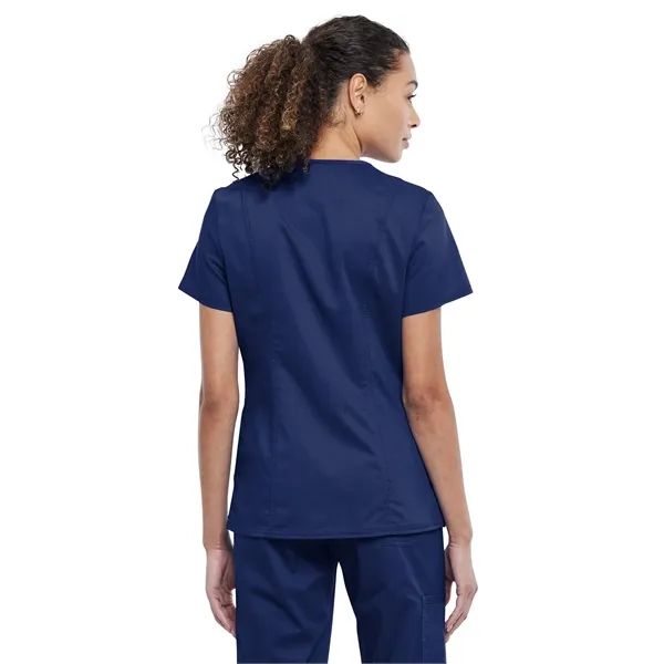 Cherokee Workwear Revolution Women's Snap Front V-Neck Top... from ASI 86018 Scrub Authority / Uniform Stores